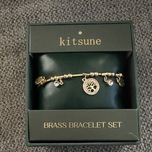MAISON KITSUNE Gold Charm Bracelet Set